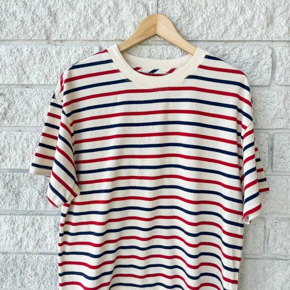 NWT Xirena Palmer Tee Navy/Red Striped L - Picture 4 of 4